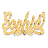 10k Yellow Gold Satin Diamond-cut Name Plate