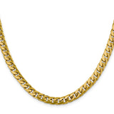 14K 22 inch 6.25mm Solid Miami Cuban Link with Lobster Clasp Chain