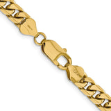 14K 22 inch 6.25mm Solid Miami Cuban Link with Lobster Clasp Chain