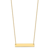 10k Yellow Gold Medium Blank Bar Necklace