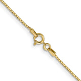 14K 18 inch .9mm Box with Spring Ring Clasp Chain