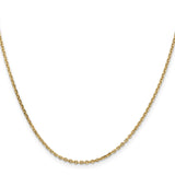 14K 18 inch 1.65mm Solid Diamond-cut Cable with Lobster Clasp Chain