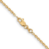 14K 18 inch 1.65mm Solid Diamond-cut Cable with Lobster Clasp Chain