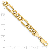 14K 8 inch 6.25mm Semi-Solid Figaro with Lobster Clasp Bracelet