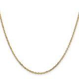 14K 16 inch 1.8mm Diamond-cut Round Open Link Cable with Lobster Clasp Chain