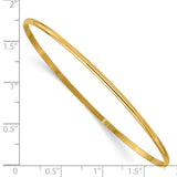 14k 2mm Solid Polished Half-Round Slip-On Bangle