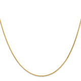 14K 18 inch 1mm Diamond-cut Parisian Wheat with Lobster Clasp Chain