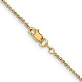 14K 20 inch 1.4mm Round Open Link Cable with Lobster Clasp Chain