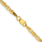 14K 24 inch 2.75mm Tri-color Pav� Valentino with Lobster Clasp Chain