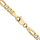 14K 16 inch 4mm Flat Figaro with Lobster Clasp Chain