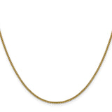 14K 18 inch 1.5mm Semi-Solid Round Box with Lobster Clasp Chain