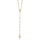 14k Polished Rosary 24 inch Necklace