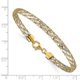 14K with Rhodium Woven Mesh Bracelet