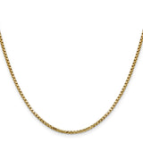 14K 18 inch 1.75mm Semi-Solid Round Box with Lobster Clasp Chain