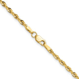 14ky 2.5mm Semi-Solid Rope Chain