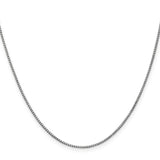 14K White Gold 24 inch 1mm Box with Lobster Clasp Chain