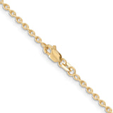 14K 18 inch 2mm Round Open Link Cable with Lobster Clasp Chain