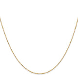 14K 18 inch 1.2mm Diamond-cut Beaded with Lobter Clasp Pendant Chain