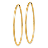 14k 1.5mm Polished Round Endless Hoop Earrings