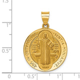 14K Polished/Satin St. Benedict Reversible Hollow Medal