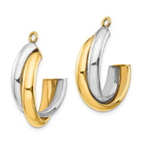 14k Two-tone Polished Double J-Hoop Earring Jackets