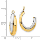 14k Two-tone Polished Double J-Hoop Earring Jackets