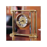 Howard Miller Athens Brass and Beveled Glass Quartz Clock