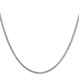 14K White Gold 20 inch 1.9mm Box with Lobster Clasp Chain