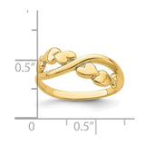 14k Polished w/ X Design Heart Band