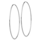 14k White Gold Polished Endless Tube Hoop Earrings