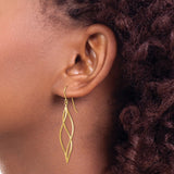 14k Polished Long Twisted Dangle Earrings