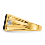 14k Men's Onyx and Diamond Ring