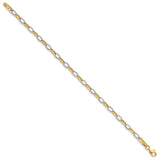 14k Two-tone Polished Open Link Bracelet