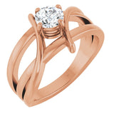 14K Rose 1/2 CT Lab-Grown Diamond Ring