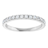 14K White 1/3 CTW Lab-Grown Diamond French-Set Anniversary Band