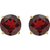 14K Yellow Gold 6 mm Natural Mozambique Garnet Earrings