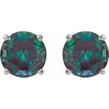 Platinum 6 mm Lab-Grown Alexandrite Earrings