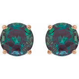 14K Rose Gold 6 mm Lab-Grown Alexandrite Earrings