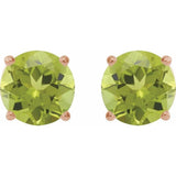 14K Rose Gold 6 mm Natural Peridot Earrings