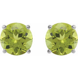 14K White Gold 7 mm Natural Peridot Earrings