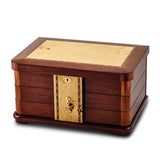 Luxury Giftware High Gloss Bubinga Veneer w/Mapa Burl and Scrolled Inlay Swing-out Trays Locking Wooden Jewelry Chest