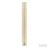 1/3 Ctw Double Row Round Cut Diamond Fashion Half Hoop Earrings in 10K Yellow Gold