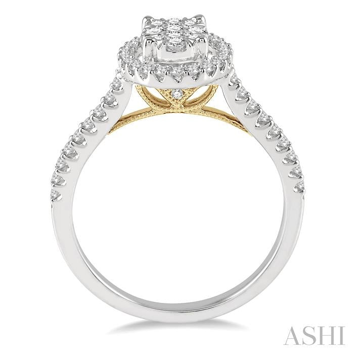 Oval Shape Halo Lovebright Essential Diamond Engagement Ring