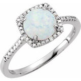 Halo-Style Birthstone Ring