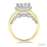Pear Shape Halo Lovebright Essential Diamond Ring