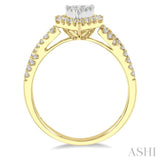 Pear Shape Halo Lovebright Diamond Engagement Ring
