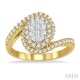 Oval Shape Halo Lovebright Diamond Engagement Ring