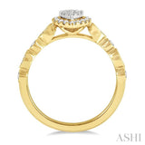 Pear Shape Halo Lovebright Diamond Engagement Ring