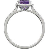 Halo-Style Birthstone Ring