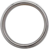 Tungsten 8 mm Satin Finished Band with Ridged Edges Size 8.5